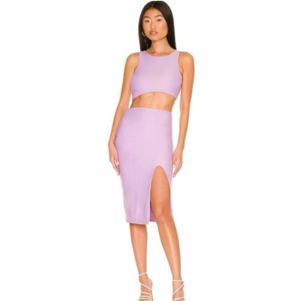 Superdown Amira Bodycon Cut Out Sleeveless Midi Dress Purple Womens Small